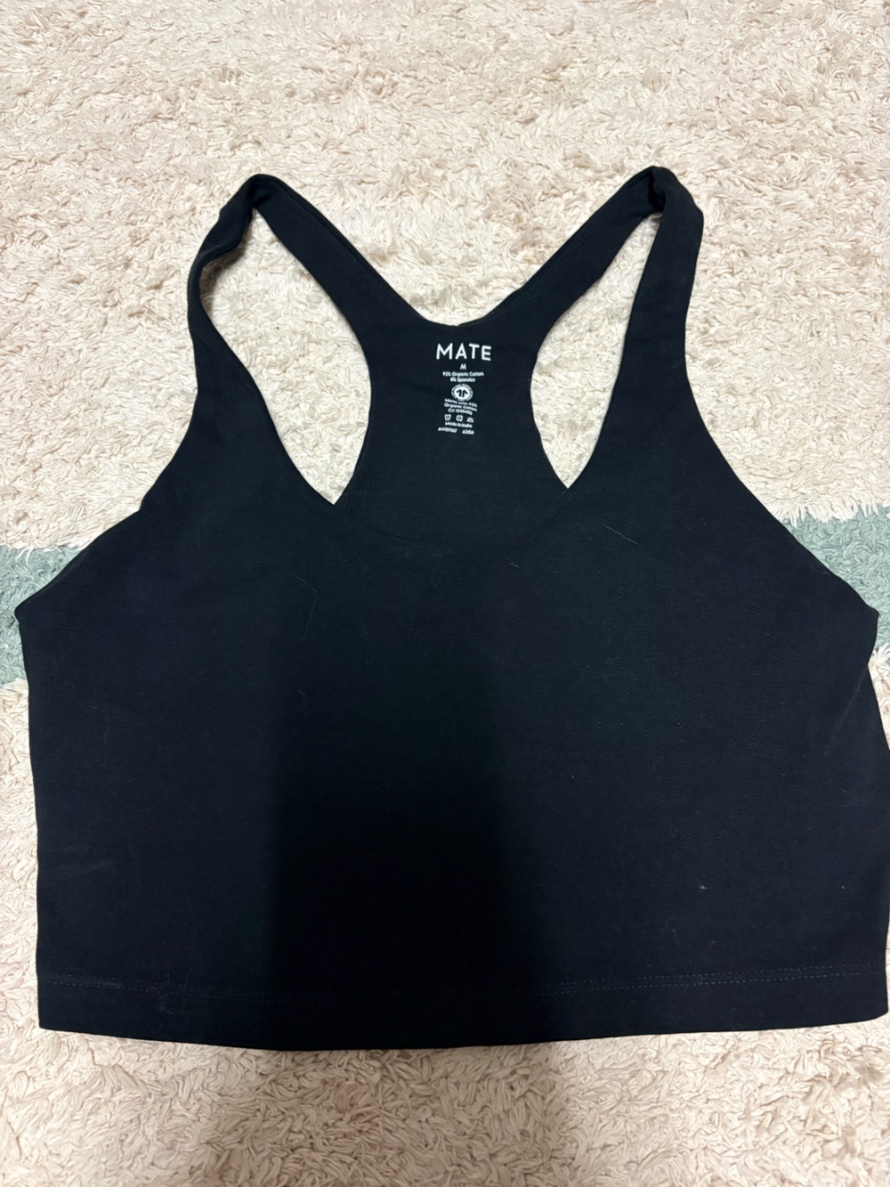 MATE Black Racerback Sports Bra long